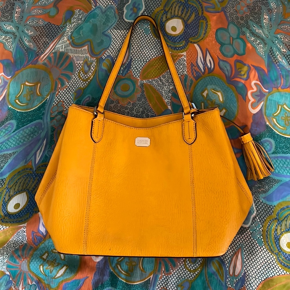 Lauren Ralph Lauren leather satchel with tassel